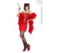 Widmann – Costume Charleston Années 20 – Robe et bandeau à plumes – Rouge S (36/38)