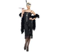 Smiffy's Déguisement Charleston Année 20 – Robe, écharpe, ceinture, bandeau – Noir L
