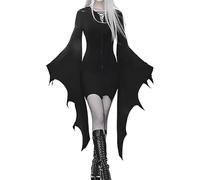Robe chauve-souris pour femme, robe d'Halloween Batwing | Robe d'Halloween vintage à manches chauve-souris - Robe vampire élégante à manches chauve-souris pour costume masqué