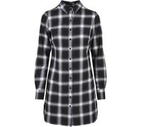Urban Classics Robe chemise en coton à carreaux Noir/Blanc Taille S