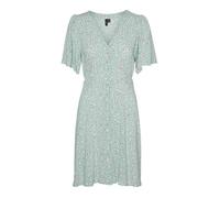 VERO MODA Vmalba SS WVN GA Noos Robe Courte, Vert silt/AOP : ulrikke, S