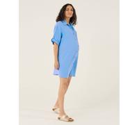 Robe chemise courte oversize d'allaitement bertille bleu L/XL