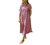 Robe Chemise En Lin Femme Manches Courtes Rayures Bleues Et Blanches Coupe Ample Avec Poches Pratiques Un Modèle Décontracté Et Fonctionnel Pour Un Look Estival Frais Tendance Robe Lin Femme Rayée