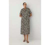 Robe chemise en viscose et lin imprimer animalier femme Diverse Mikadisa Multicolore S