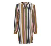 Kaffe, Femme, Robes, Multicolore, Taille: 36 FR Robe Chemise à Rayures Vert/Rose