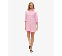 Superdry Ibiza Longline Beach Long Sleeve Shirt Rose L Femme