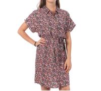 Robe Chemise Femme Vero Moda Easy - Rose/Noir - Manches Courtes - Ceinture à la Taille M