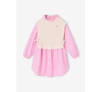Robe-chemise fille effet 2 en 1 écru 7A
