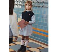 Robe-chemise fille effet 2 en 1 marine 3A