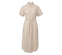 Robe chemise fluide en mÃ©lange de viscose et lin femme COMMA Beige 46