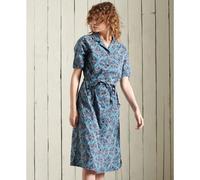 Superdry Printed Short Sleeve Dress Bleu XS Femme