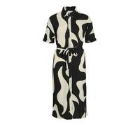 Robe chemise longue à boutonnage et ceinture à nouer manches courtes avec motif