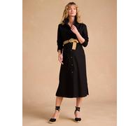 ENVIE DE FRAISE Robe Chemise Longue en Lin mélangé Grossesse et Allaitement Coton Effet Lin Noir 48