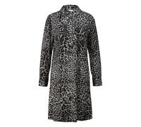 Robe chemise manches longues en viscose imprimÃ©e lÃ©opard col chemise femme COMMA Noir 42