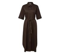 Robe chemise midi en satin coton ceinture nouÃ©e femme COMMA Marron 34