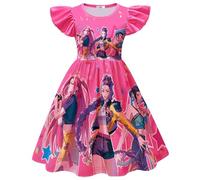 Robe Chemise pour Fille Kpop D-Demon H-Hunters Motif Jeu De Musique Tenue Décontractée pour La Maison Nœud d'anniversaire pour Enfants, Soirée De Bal Fête Boule