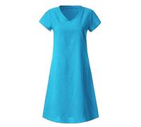 Robe chemise surdimensionnée à col en V pour femme, manches courtes, pour l'été, BU1., XL
