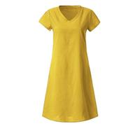 Robe chemise surdimensionnée à col en V pour femme, manches courtes, pour l'été, jaune, XL