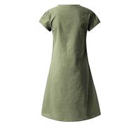 Robe chemise surdimensionnée à col en V pour femme, manches courtes, pour l'été, Vert, XXL