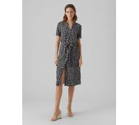ROBE CHEMISIER MIDI FEMME VERO MODA Manches Courtes Robe Boutonnée & Ceinture VM