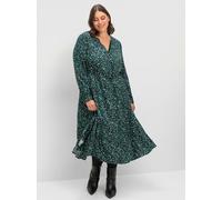 Robe chemisier - Sheego - vert foncé à motifs VERT FONCÉ À MOTIFS 46