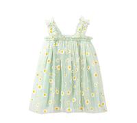 Robe Chic- Robe De Princesse d'anniversaire Fleuries à Volants pour Enfants De 16 Ans Style Plage pour Filles D'éTé pour FêTes à La Plage pour BéBéS Et Petites Filles DéContractéEs sans Manches