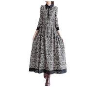 Robe Chic, Robe Maxi D'éTé à Manches Longues pour Femme Grande Taille Style Abaya BoutonnéE DéContractéE Style Dubaï Robe Chemise Longue