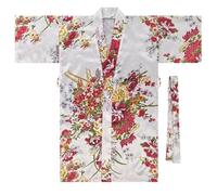 Robe Chinoise, Générique Kimono Japonais Deguisement Enfant Fille, Robe Costume Yukata Peignoir Traditionnelle Jeune Dame de Satin à Manche Longue Mariage Fête #0211A 1 2 3 4 5 6 7 8 10 Ans