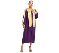 Robe Chorale Femme Clergé Veste Fermeture Éclair Cosplay Halloween Soiree | Tunique D'église Robe Longue Avec Fermeture Éclair Devant Pour Chorale Église Halloween Cosplay Et Fête Costumée S-xxl