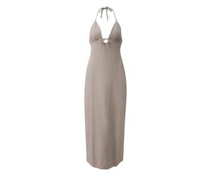 Robe cintrÃ©e Ã col montant en mÃ©lange de lin femme QS Gris 38