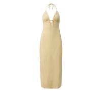 Robe cintrÃ©e Ã col montant en mÃ©lange de lin femme QS Jaune 44