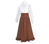 Robe classique 2 pièces pour femme - Robe de sorcière médiévale - Événements historiques - Costume élégant - Robe de sorcière médiévale (marron, L)