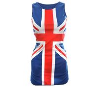 Robe classique Union Jack pour femme - Rouge, blanc et bleu - Drapeau Union Jack - Icônes de musique des années 90, Brit Pop, VE Day, costume de couronne royale, bleu, 36-38