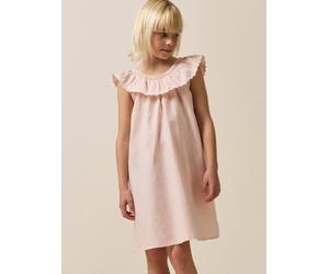 Robe clotilde lin et coton - collection fêtes et mariages rose 3A
