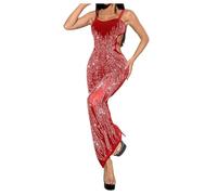 Robe Cocktail Femme Creux, Robe Paillette Femme Sexy Chic Et Élégants Chauds à Diamants Couleur Unie Transparente Coupe Slim Style Tempérament Brillantes Charme Bretelles Dress pour De Soirée