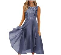 Robe Cocktail Femme Ete Robe Mariage Invitée Femme Robe Soiree Femme Chic Robe de Soirée Femme Robe Soiree Princesse Robe de Cérémonie Robe de Soiree Femme Mariage Blue S