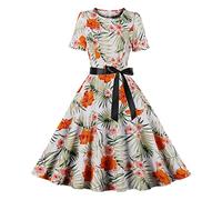 Robe Congo pour femmes, robes de cocktail vintage à manches courtes, robes de soirée évasées, grandes robes bouffantes