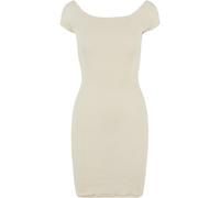 Robe côtelée à épaules dénudées femme Urban Classics Blanc 3XL