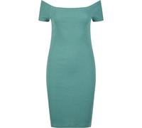 Robe côtelée à épaules dénudées femme Urban Classics Vert XL