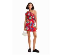 Robe courte asymétrique tropicale femme Desigual - orange - XS XL