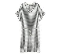 Robe courte blanche à rayures bleues marine avec une coupe droite fluide M