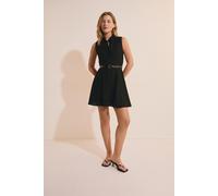 Robe courte boutonnée avec lin - Victoire - S - Noir - Femme - Etam