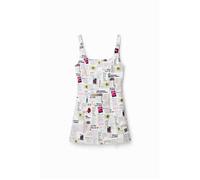 Robe courte bretelles journal femme Desigual - blanc - XL XL