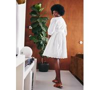 Robe courte broderie anglaise grossesse et allaitement blanc 44