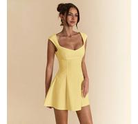 Robe courte bubble avec encolure carrée et dos nu, blanche pure. Élégante robe d'été pour femme, convient pour les sorties, les demoiselles d'honneur, les petites robes noires, printemps/été L,M,S,XL,