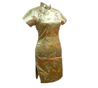 Robe courte chinoise courte Qipao élégante pour femme avec col mandarine Cheongsam - - 5X-Large