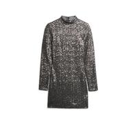 Superdry Sequin Mock Long Sleeve Short Dress Gris S Femme