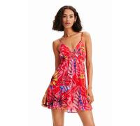 Robe courte dÃ©coupes tropicale femme Desigual Rouge M