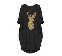 Robe Courte De Noel - Taille Pocket O Neck Plus Tops Robe Longue Noël Loose Ladies Womens Dress Robe De Femme Robe Trapèze
