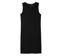 Robe courte en coton biologique noire côtelée à coupe près du corps sans manches 8